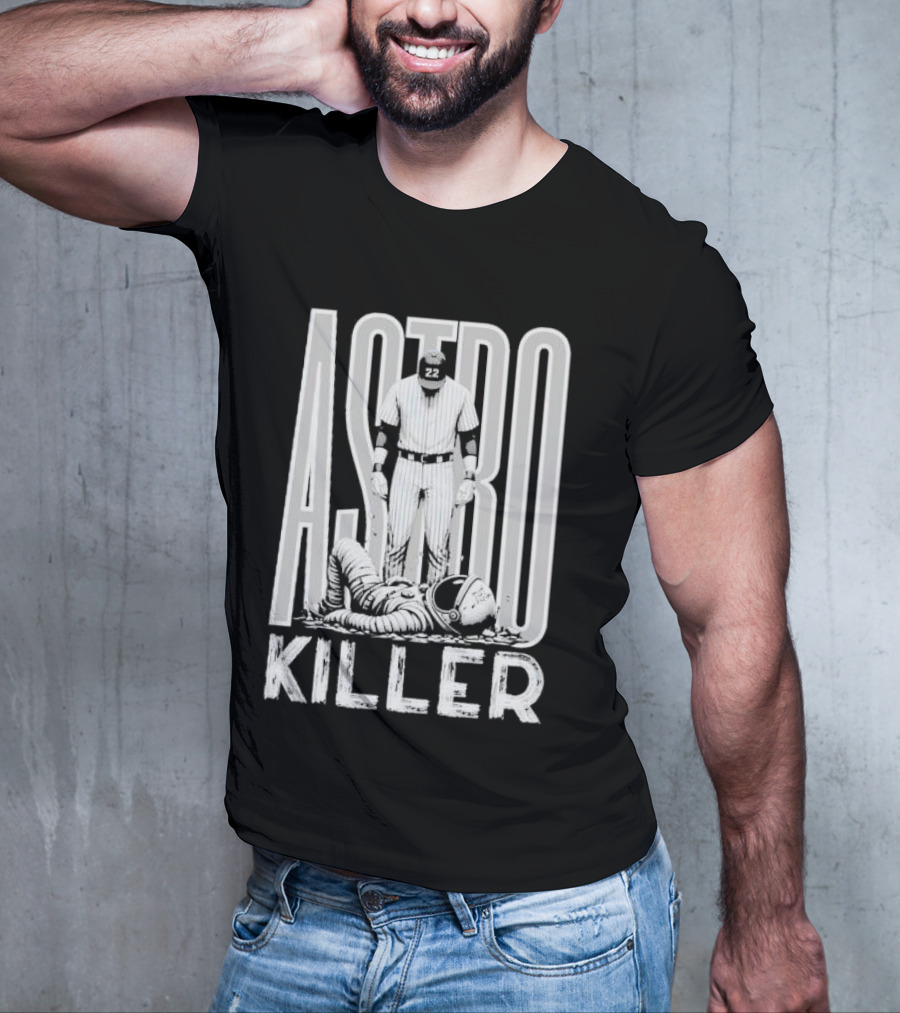 Astro Killer Yankees Player Standing Over Fallen Astronaut T-Shirt