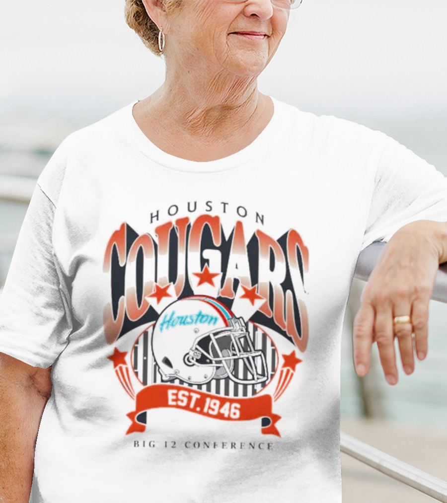 Houston Cougars Helmet Houston Est 1946 Big 12 Conference T-Shirt