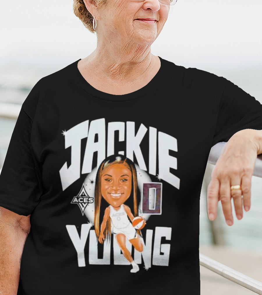 Jackie Young Las Vegas Aces Basketball Caricature T-Shirt