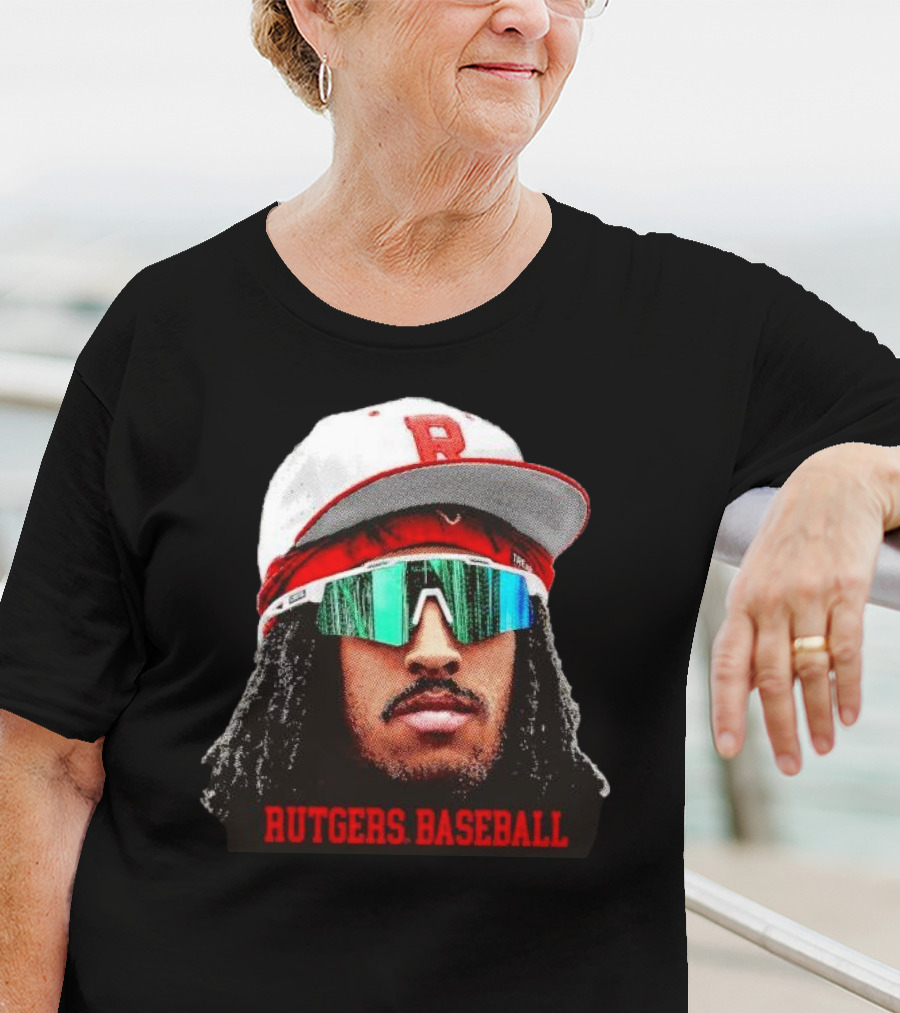Rutgers Baseball Josh Kuroda-Grauer Scarlet Knights Big Head T-Shirt