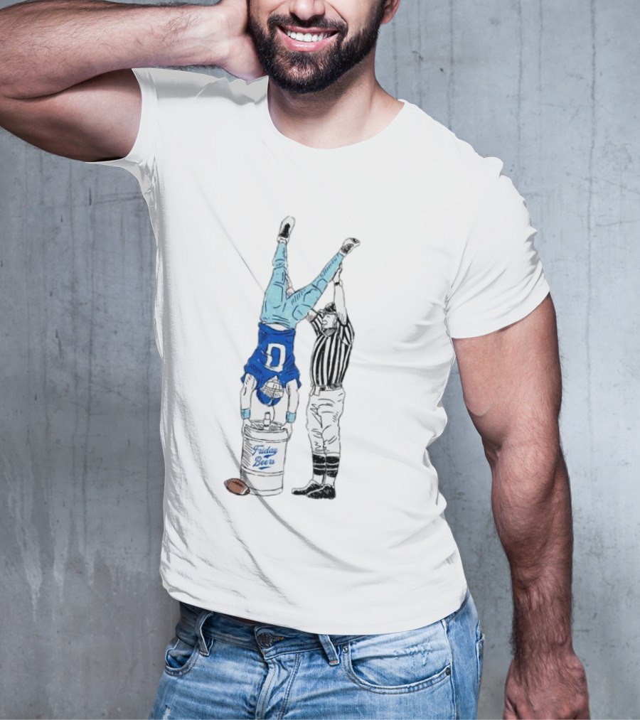 Football Keg Stand Touchdown Fridays Beers T-Shirt