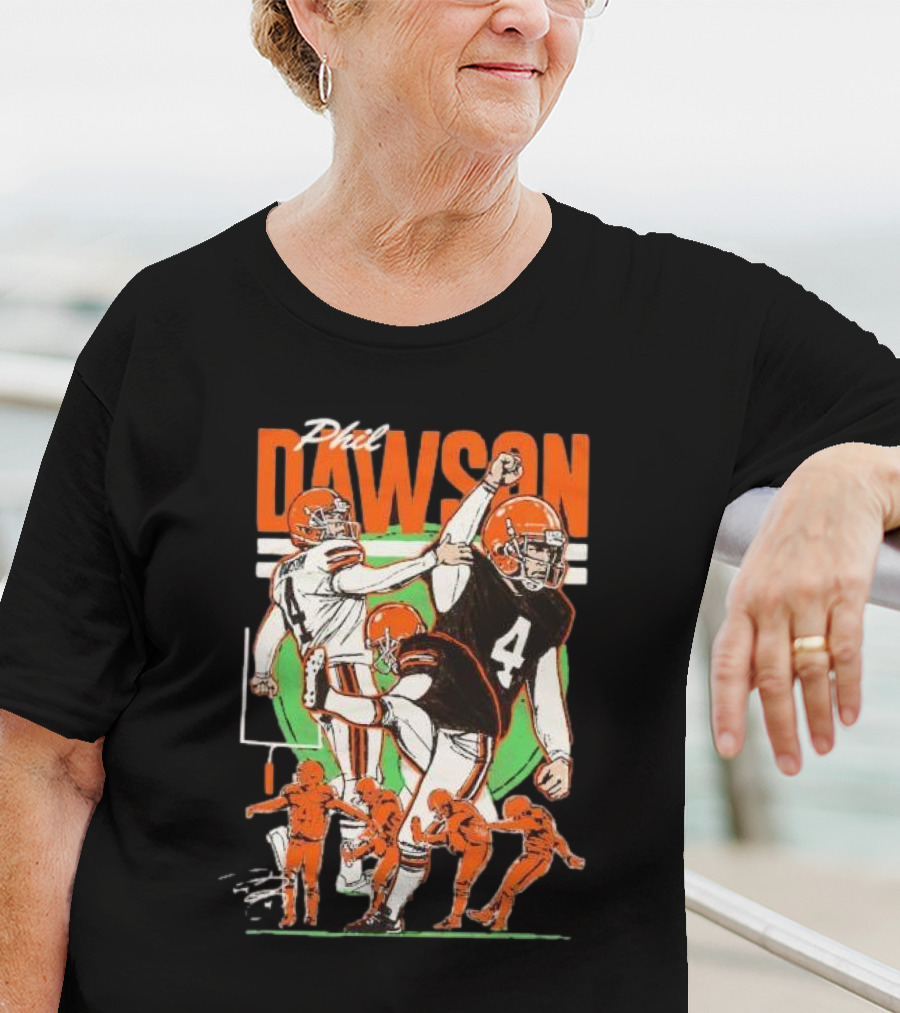 Phil Dawson Cleveland Browns Vintage Signature Football T-Shirt