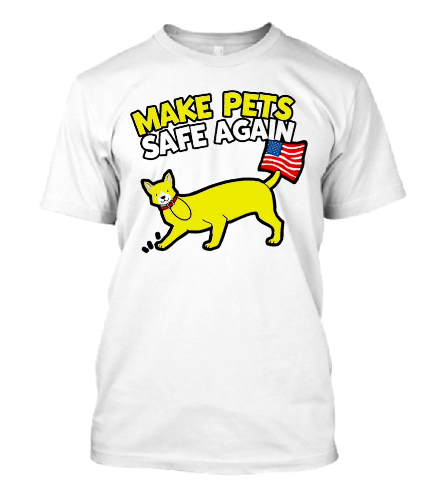 Make Pets Safe Again US Flag Dog Tail T-Shirt