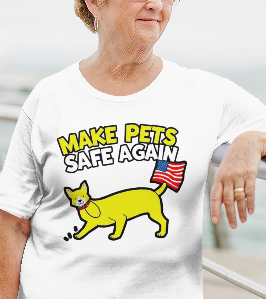 Make Pets Safe Again US Flag Dog Tail T-Shirt