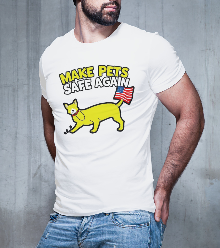Make Pets Safe Again US Flag Dog Tail T-Shirt