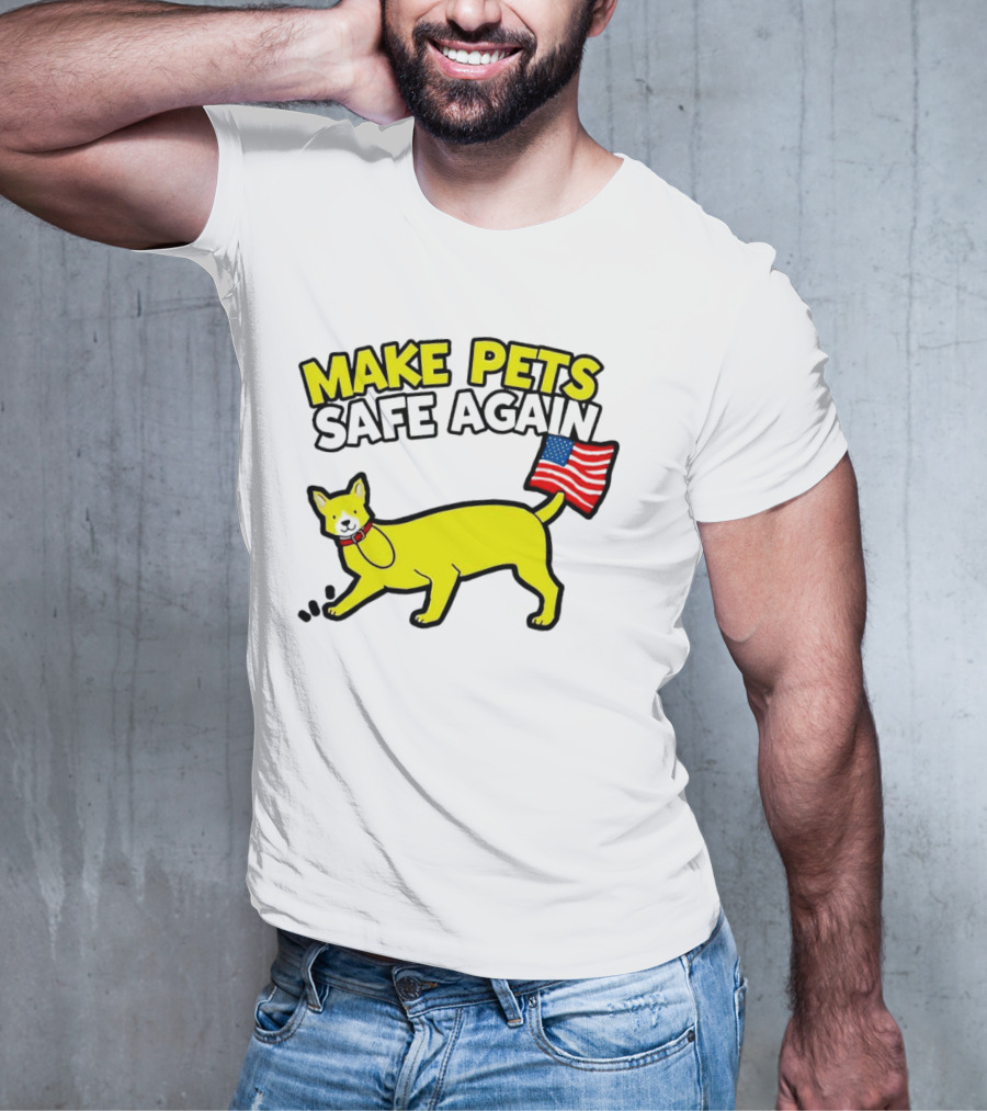 Make Pets Safe Again US Flag Dog Tail T-Shirt