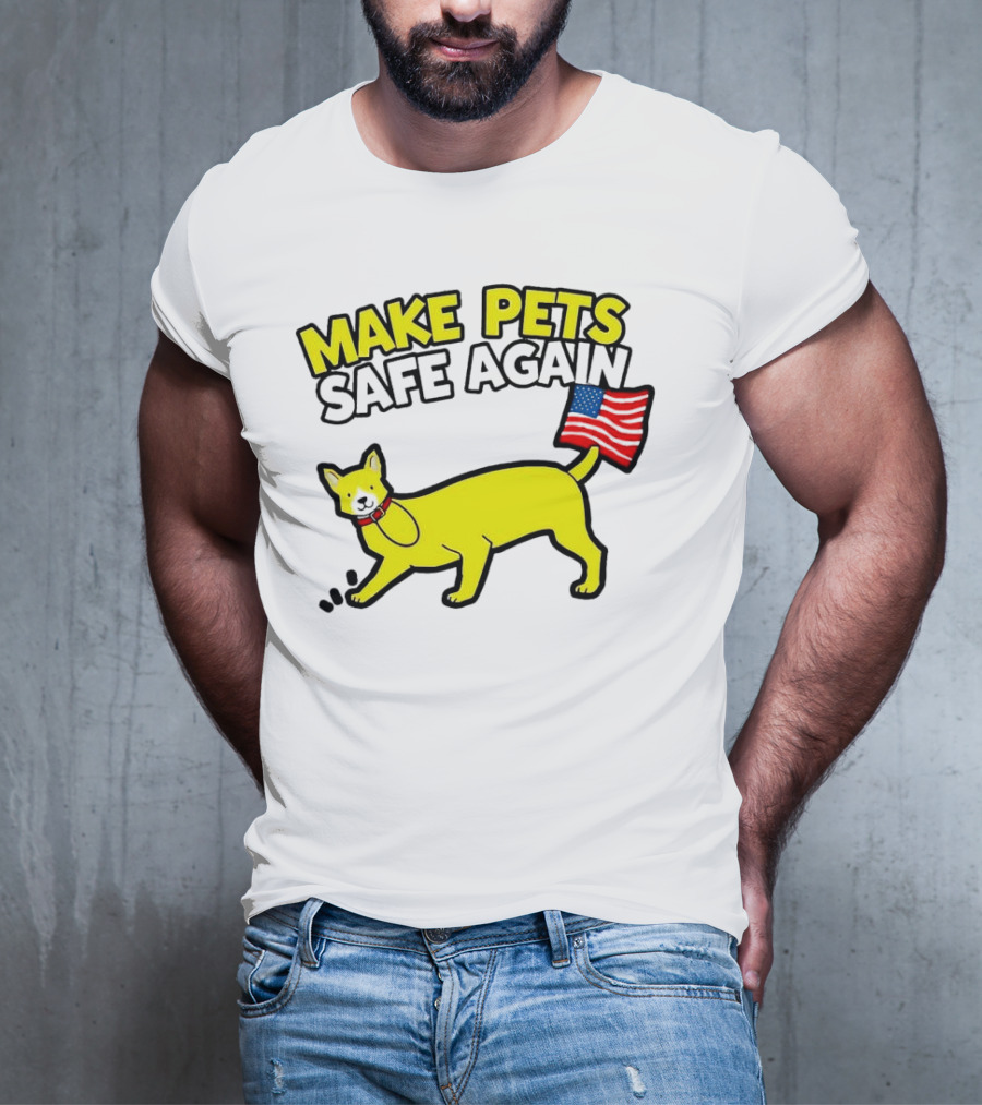 Make Pets Safe Again US Flag Dog Tail T-Shirt