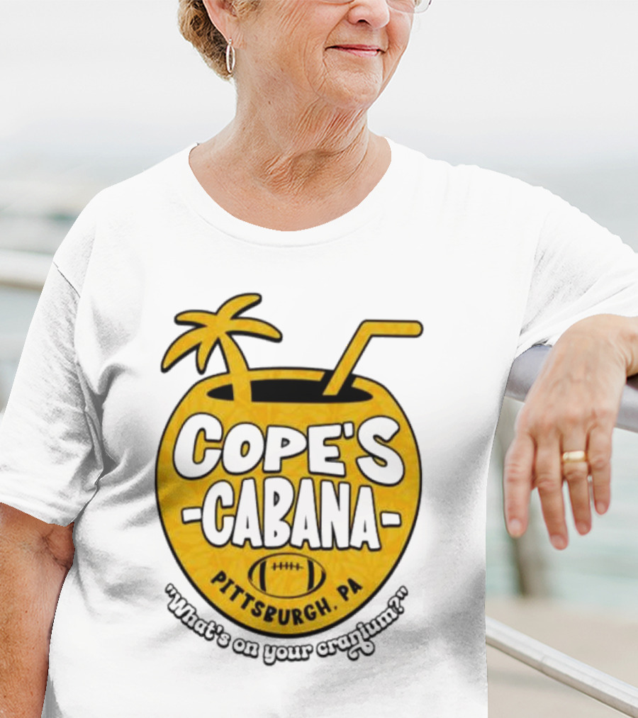 Cope's Cabana Pittsburgh PA What's On Your Cranium Football Coconut Palm T-Shirt