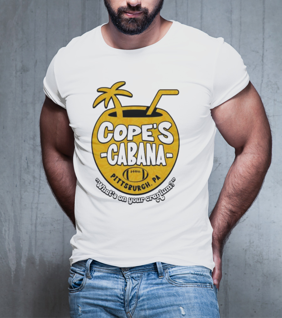 Cope's Cabana Pittsburgh PA What's On Your Cranium Football Coconut Palm T-Shirt