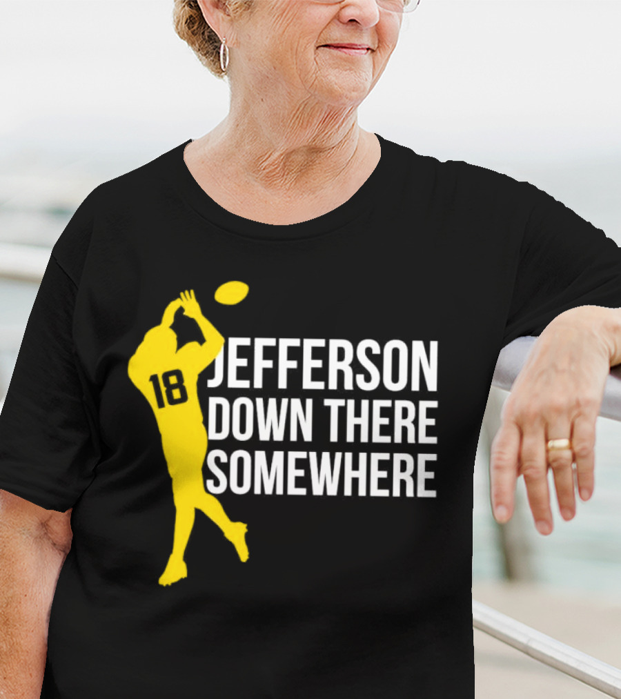 Minnesota Vikings Jefferson Down There Somewhere 18 Football T-Shirt