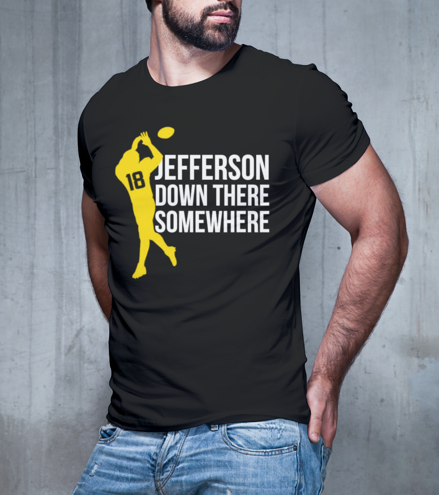 Minnesota Vikings Jefferson Down There Somewhere 18 Football T-Shirt