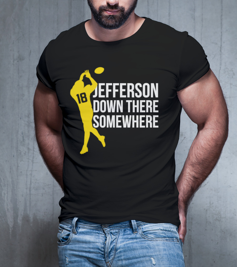Minnesota Vikings Jefferson Down There Somewhere 18 Football T-Shirt