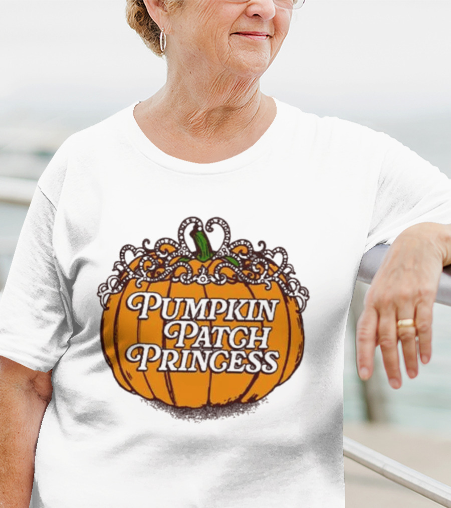 Pumpkin Patch Princess Orange Pumpkin With Vines T-Shirt