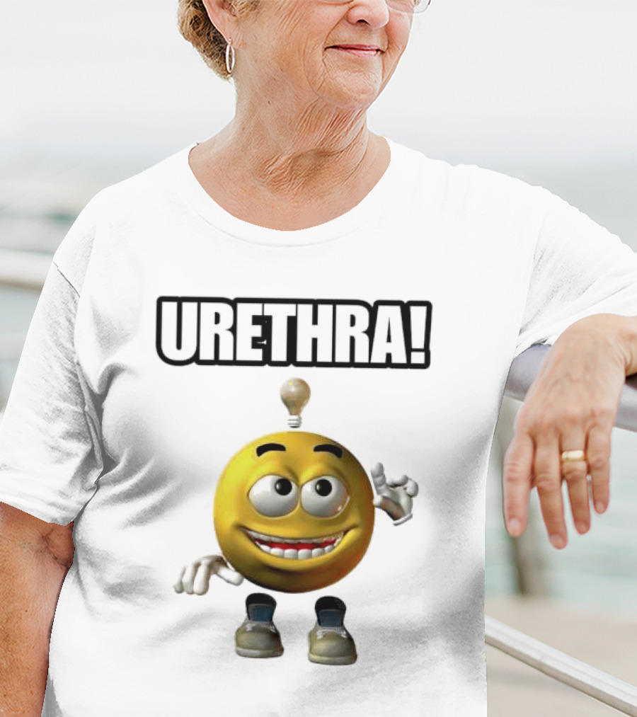Urethra Eureka Smiling Emoji With Lightbulb Moment T-Shirt