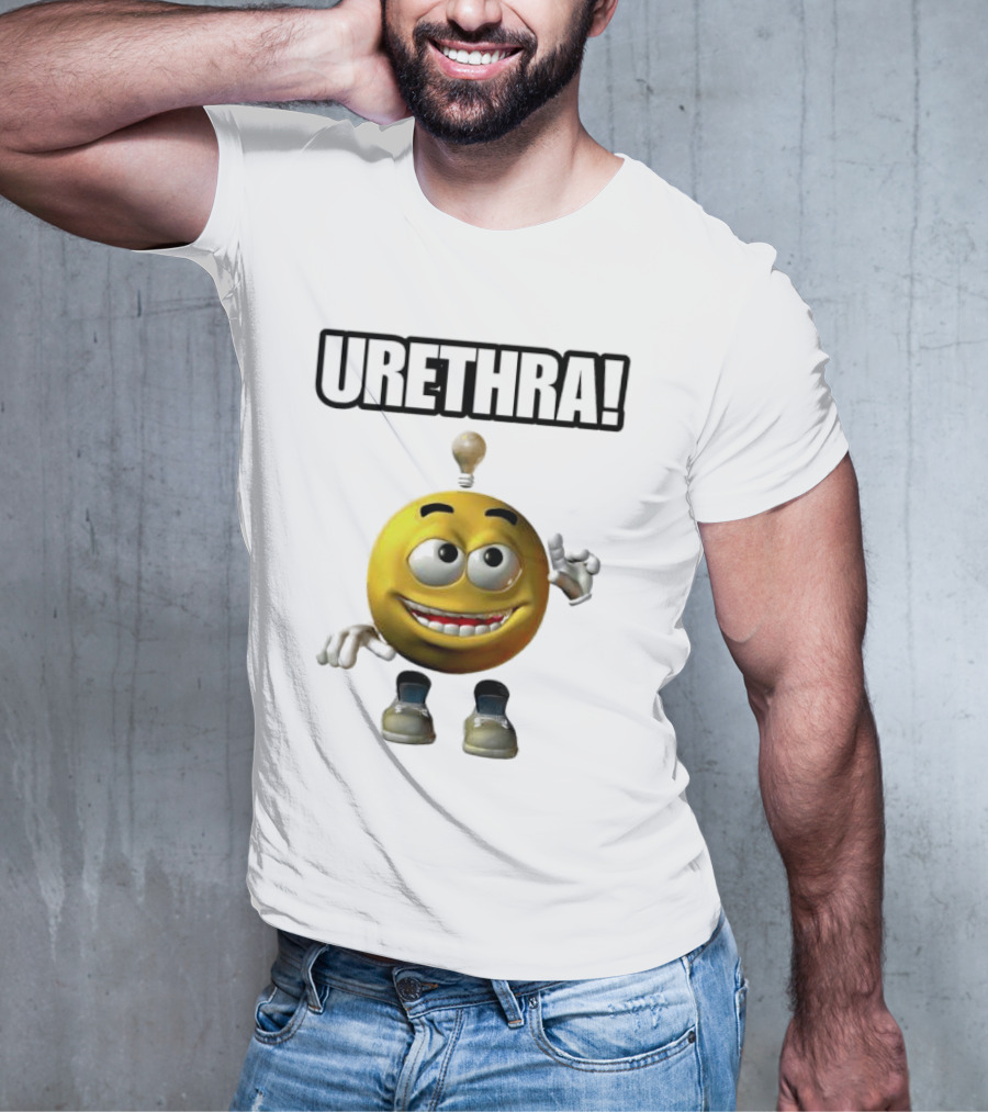 Urethra Eureka Smiling Emoji With Lightbulb Moment T-Shirt