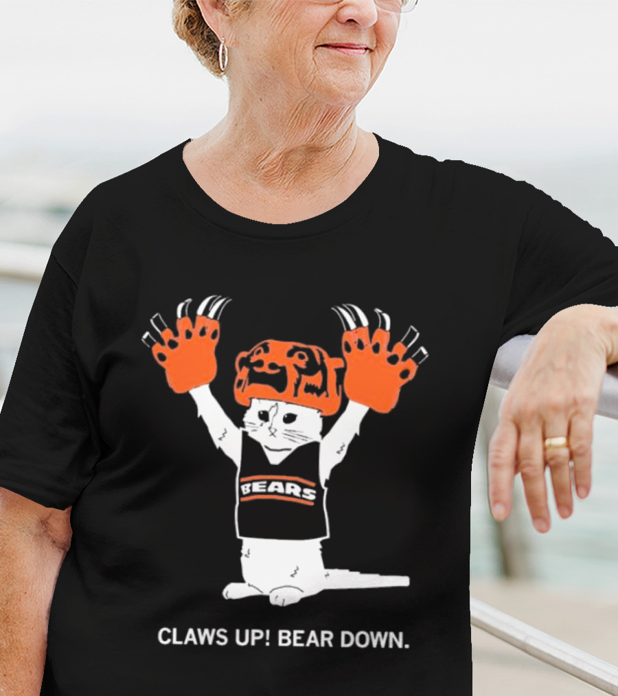 Gary Chicago Bears Cat Mascot Claws Up Bear Down T-Shirt