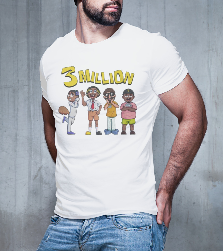 3 Million Subscribers D'Aydrian Harding Celebration Characters T-Shirt