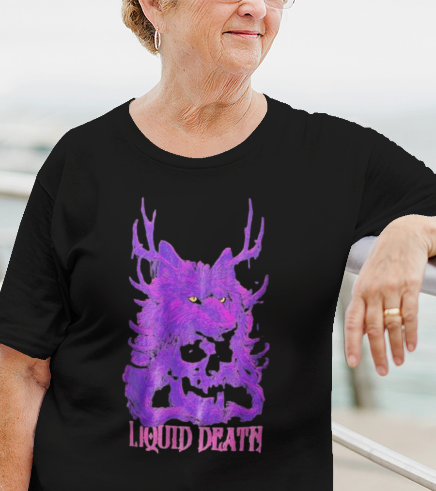 Liquid Death Purple Deathwolf Skull T-Shirt