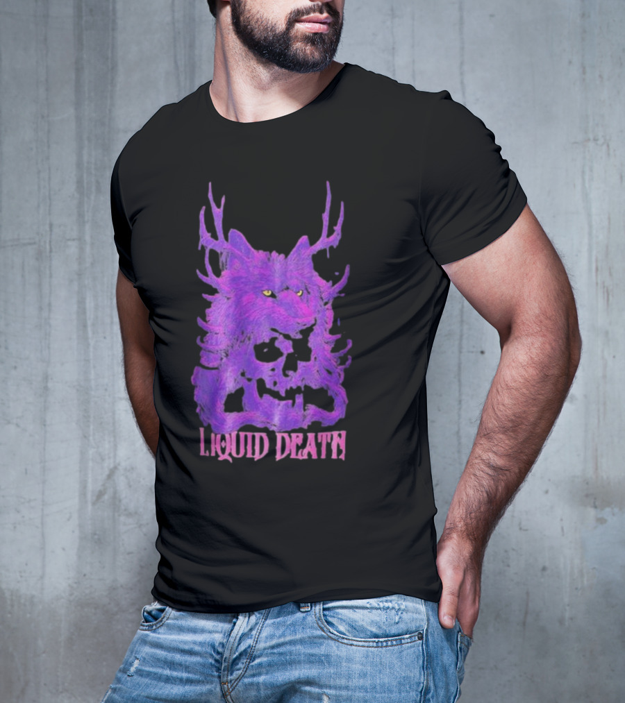 Liquid Death Purple Deathwolf Skull T-Shirt