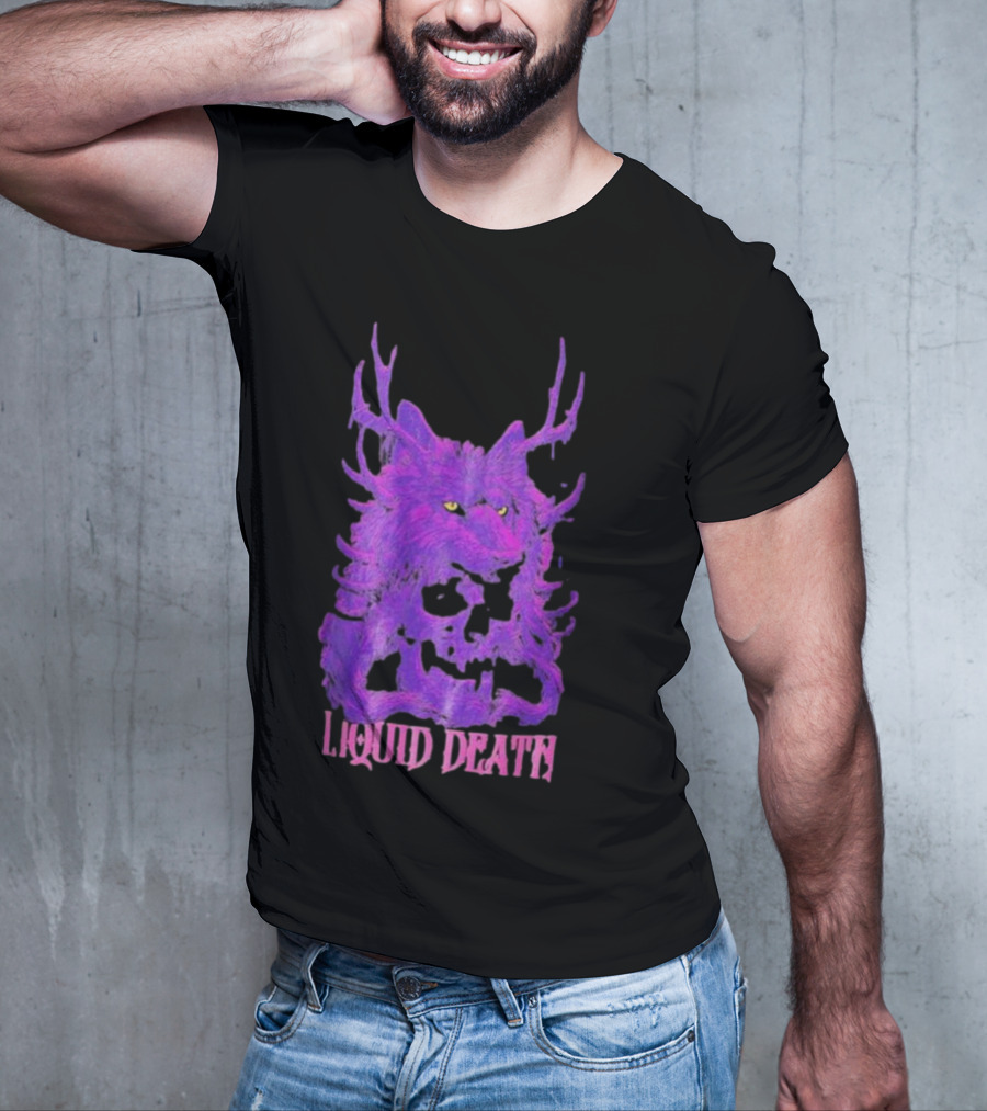 Liquid Death Purple Deathwolf Skull T-Shirt