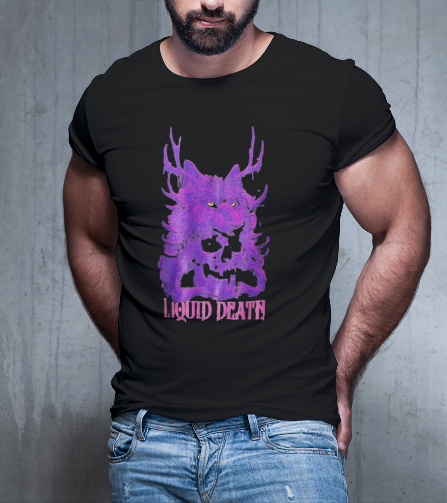 Liquid Death Purple Deathwolf Skull T-Shirt