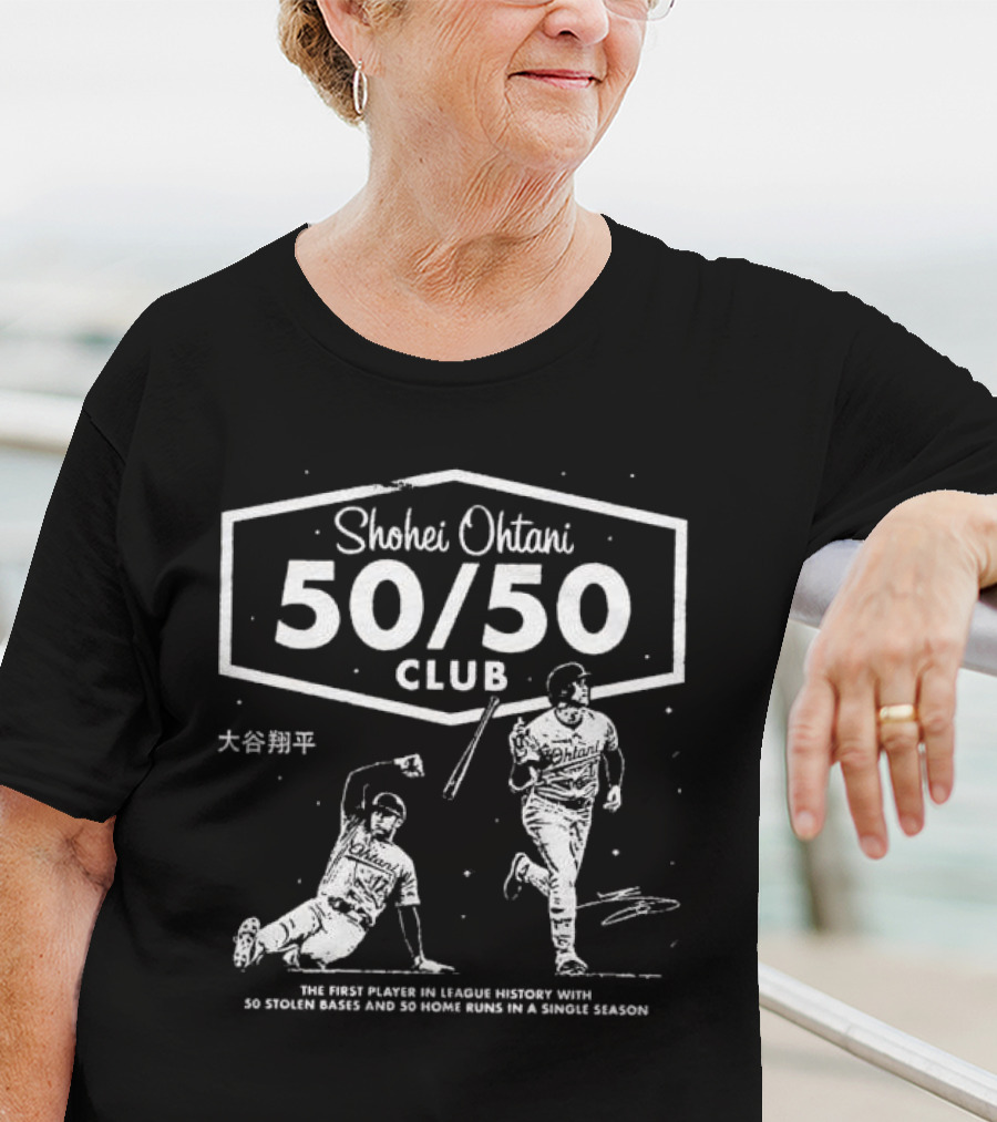 Shohei Ohtani 50/50 Club First Player In League History With 50 Home Runs And 50 Stolen Bases In A Single Season T-Shirt