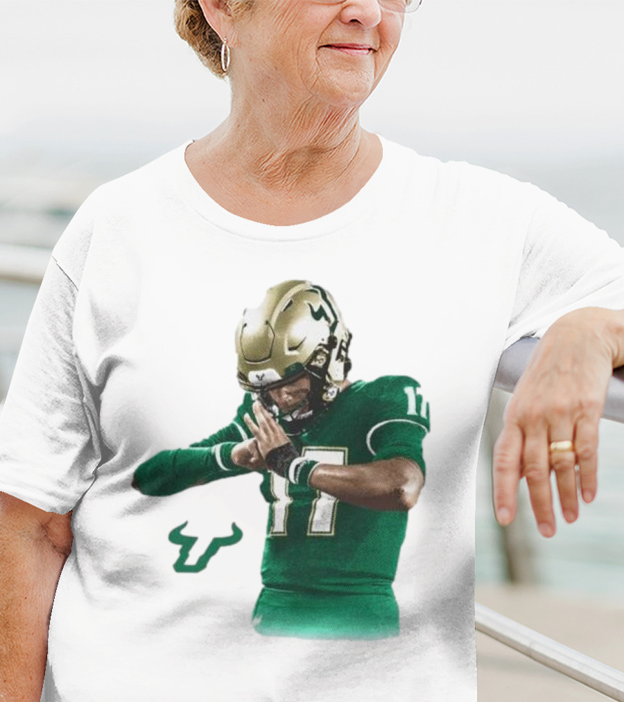 Byrum Brown South Florida Bulls Football 17 Green Jersey T-Shirt