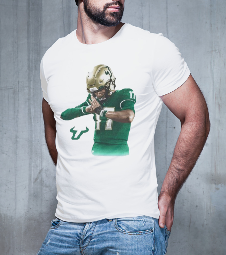 Byrum Brown South Florida Bulls Football 17 Green Jersey T-Shirt