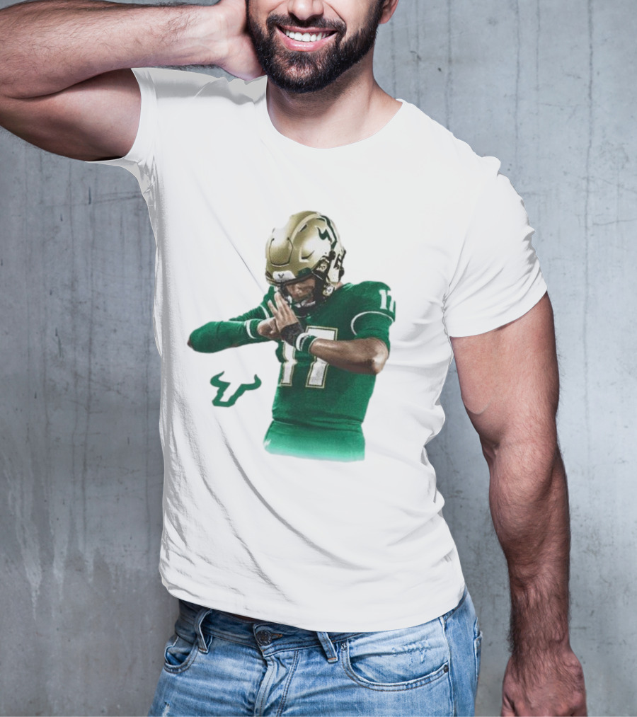 Byrum Brown South Florida Bulls Football 17 Green Jersey T-Shirt