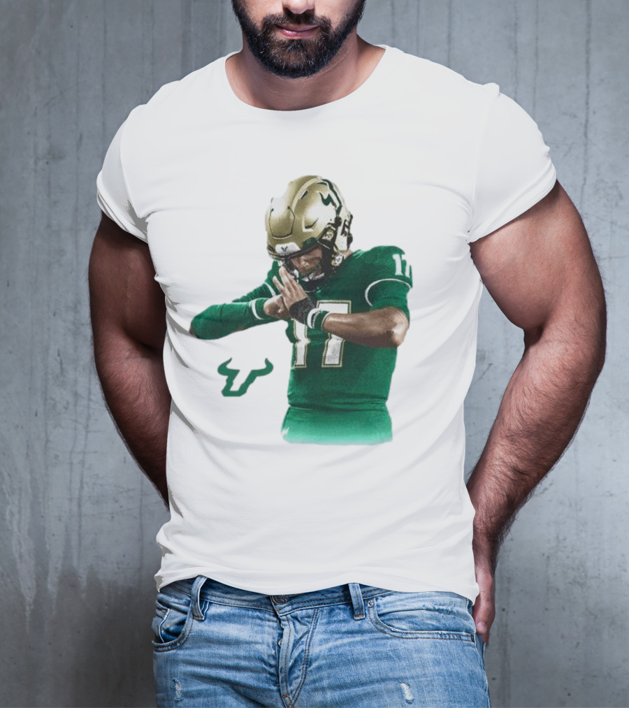 Byrum Brown South Florida Bulls Football 17 Green Jersey T-Shirt