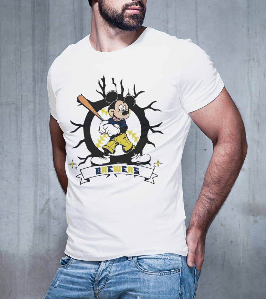 Milwaukee Brewers Baseball Mickey Mouse Brewers T-Shirt