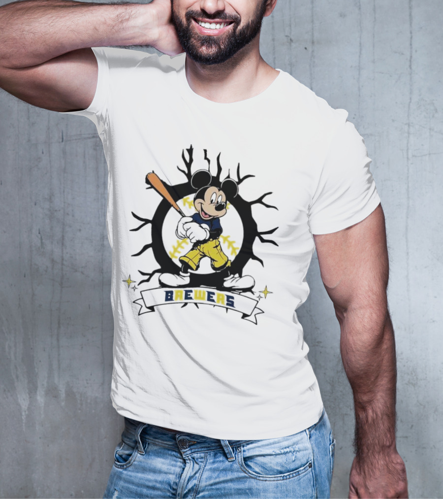 Milwaukee Brewers Baseball Mickey Mouse Brewers T-Shirt