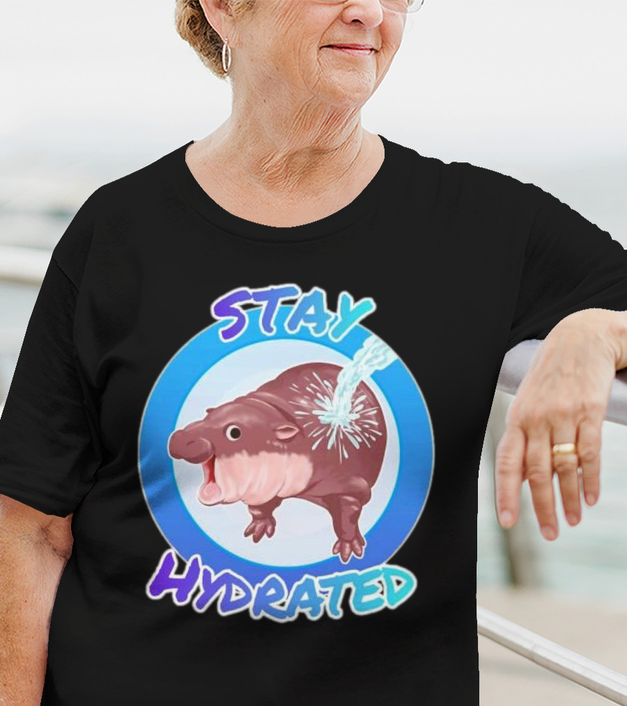 Stay Hydrated Baby Hippo Moo Deng T-Shirt