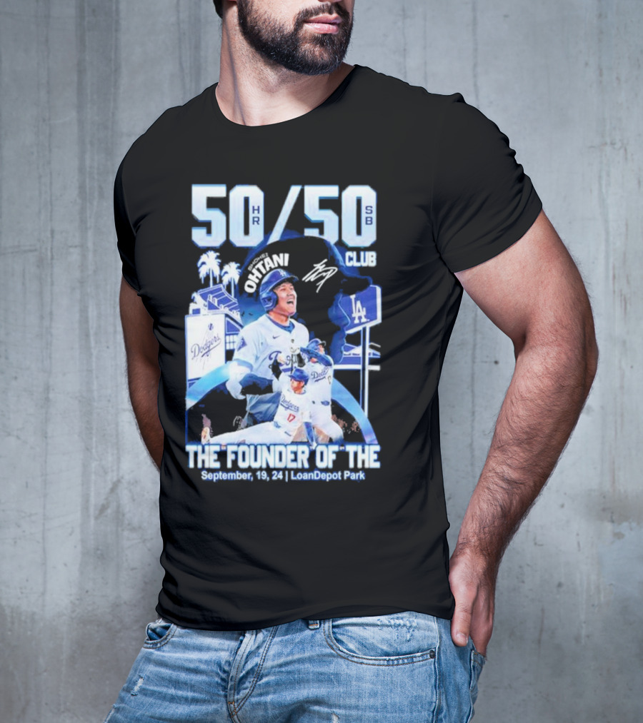 50 HR/50 SB Club Shohei Ohtani The Founder Of The September 19 24 LoanDepot Park T-Shirt