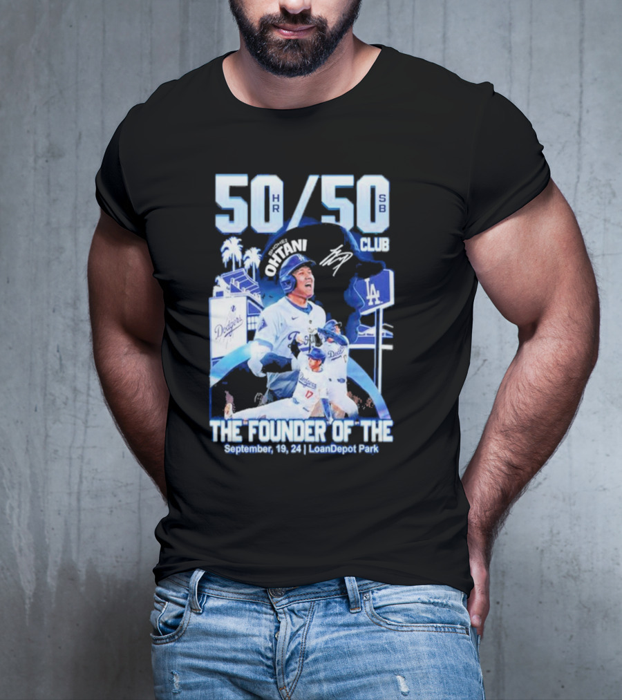 50 HR/50 SB Club Shohei Ohtani The Founder Of The September 19 24 LoanDepot Park T-Shirt