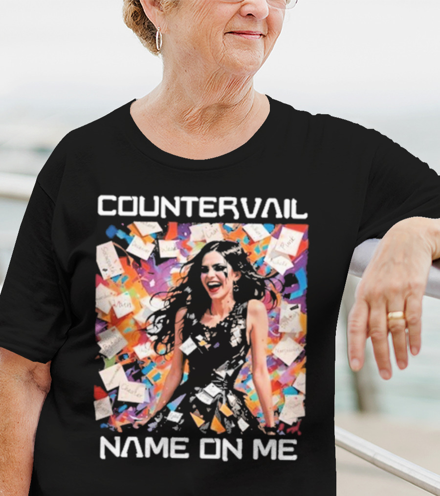 Countervail Name On Me Vibrant Collage Joyful Woman With Notes T-Shirt