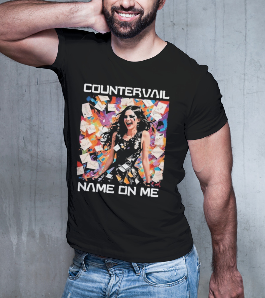 Countervail Name On Me Vibrant Collage Joyful Woman With Notes T-Shirt