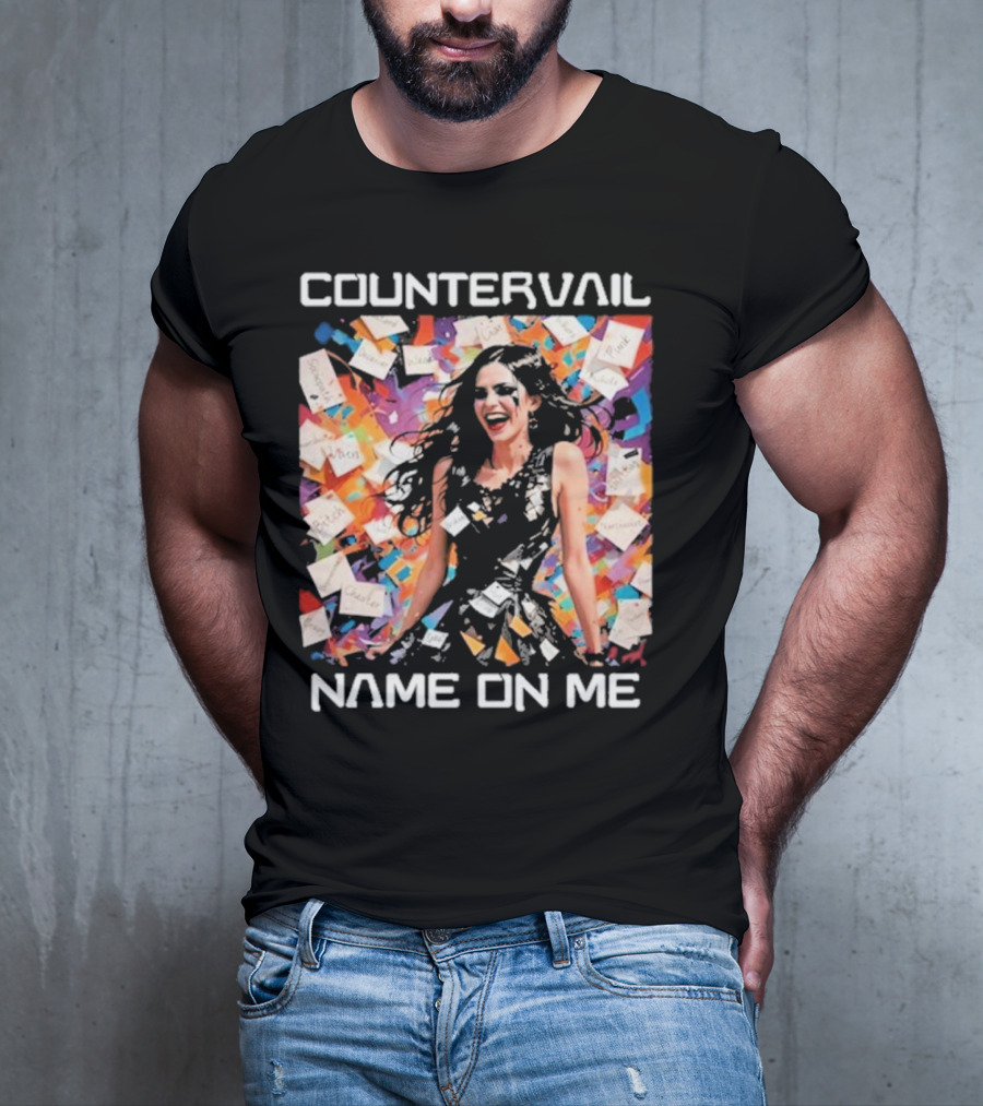 Countervail Name On Me Vibrant Collage Joyful Woman With Notes T-Shirt