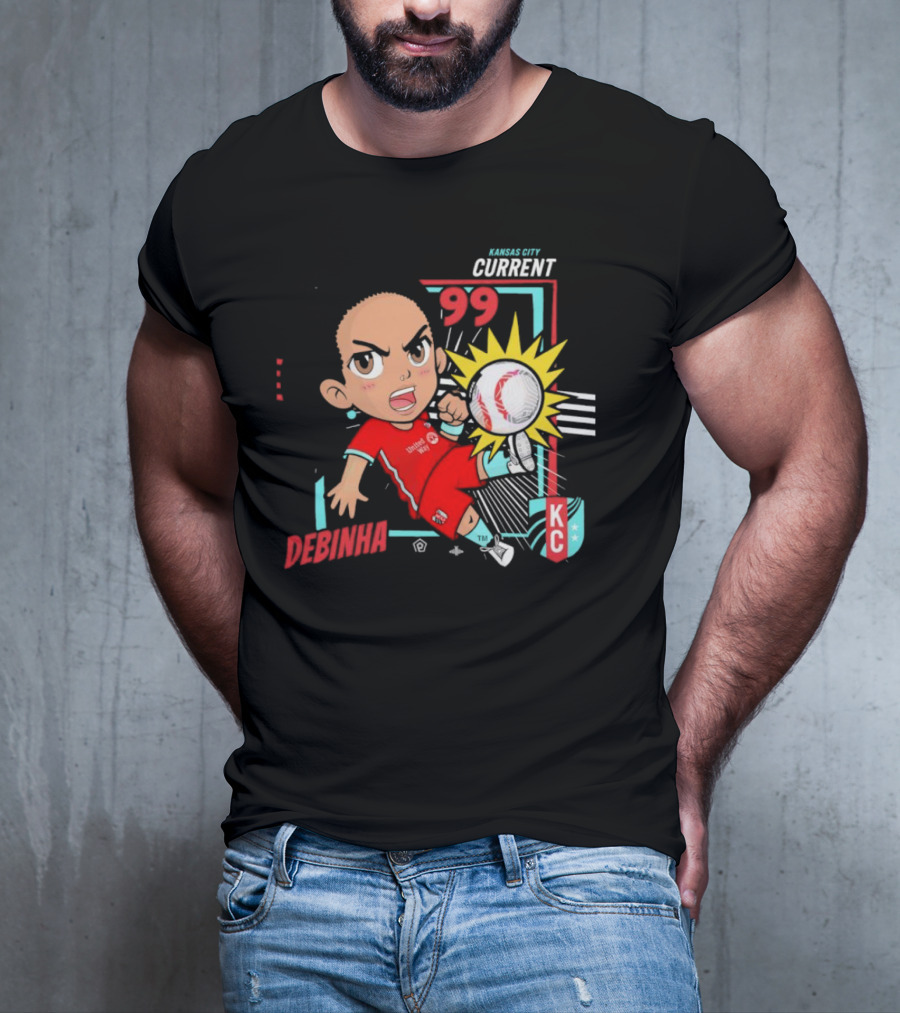 Kansas City Current Debinha 99 Chibi KC Soccer Animation T-Shirt
