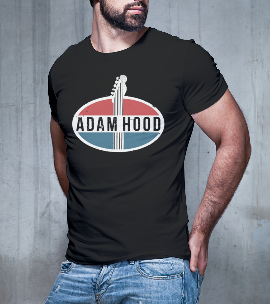 Adam Hood Vintage Guitar Headstock Oval Sign T-Shirt