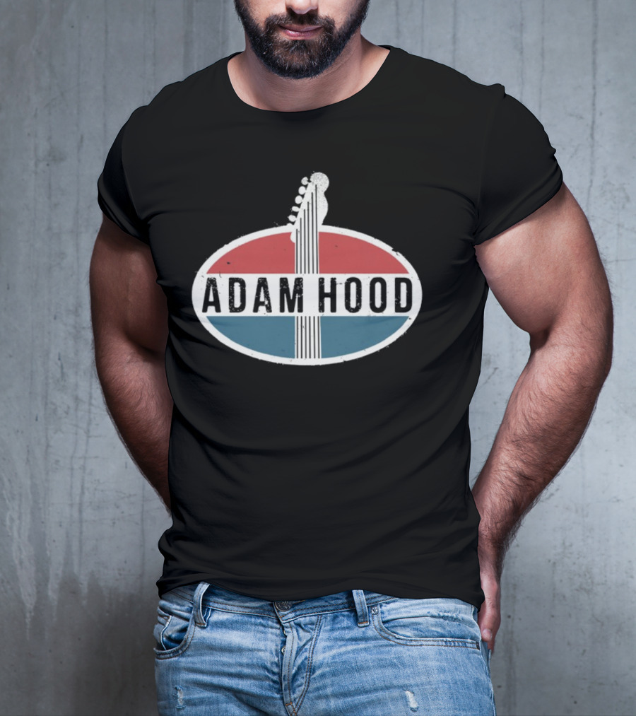 Adam Hood Vintage Guitar Headstock Oval Sign T-Shirt