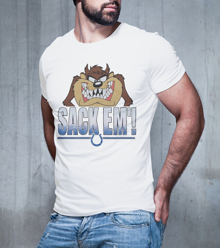 Looney Tunes Taz Sack Em Indianapolis Colts Football Fan Gear T-Shirt