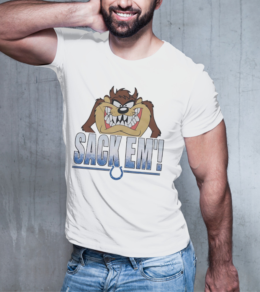 Looney Tunes Taz Sack Em Indianapolis Colts Football Fan Gear T-Shirt