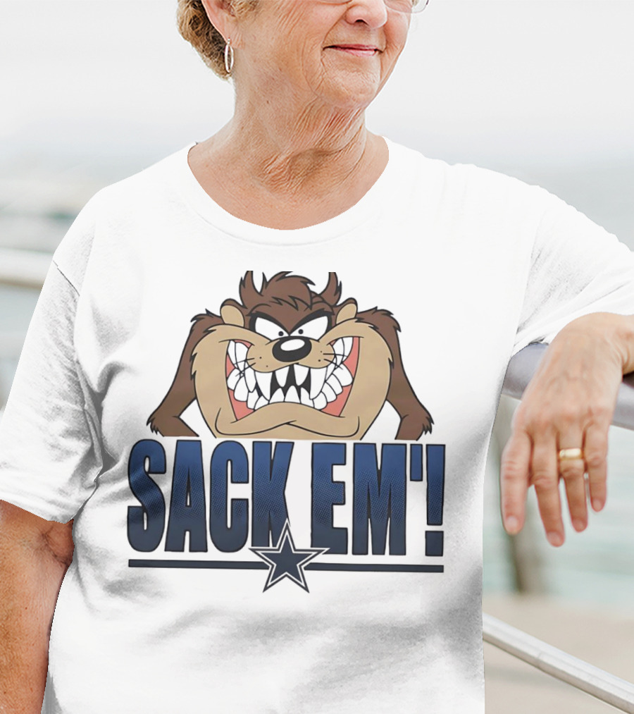 Looney Tunes Taz Sack 'Em Dallas Cowboys T-Shirt