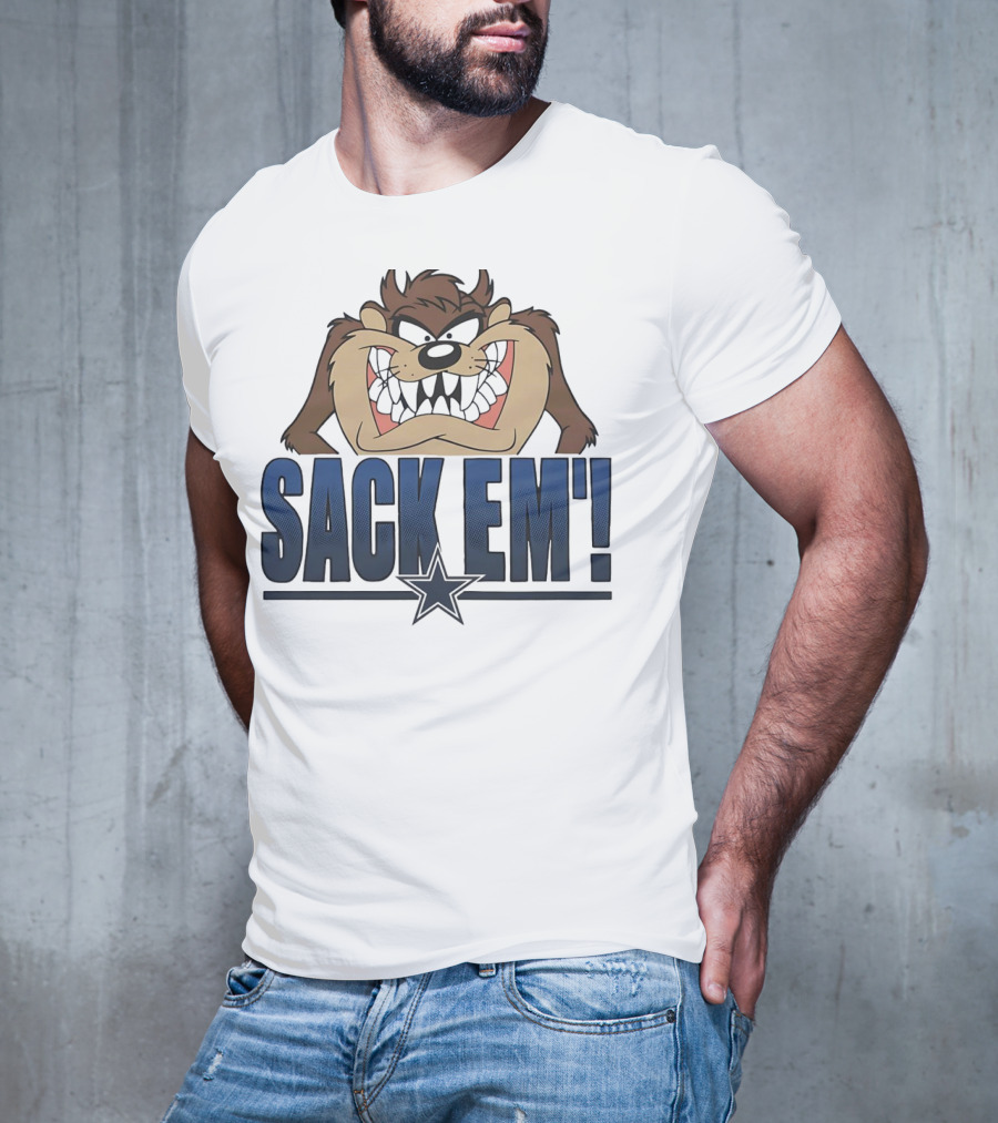Looney Tunes Taz Sack 'Em Dallas Cowboys T-Shirt