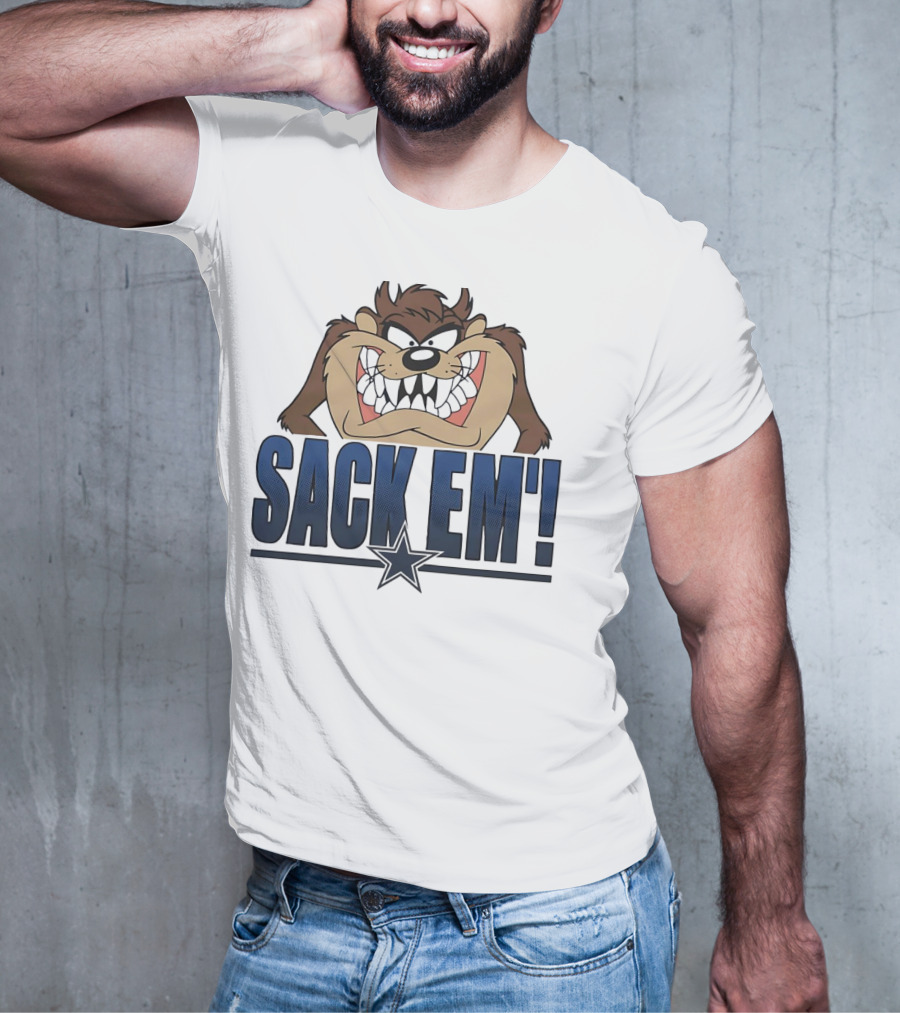 Looney Tunes Taz Sack 'Em Dallas Cowboys T-Shirt