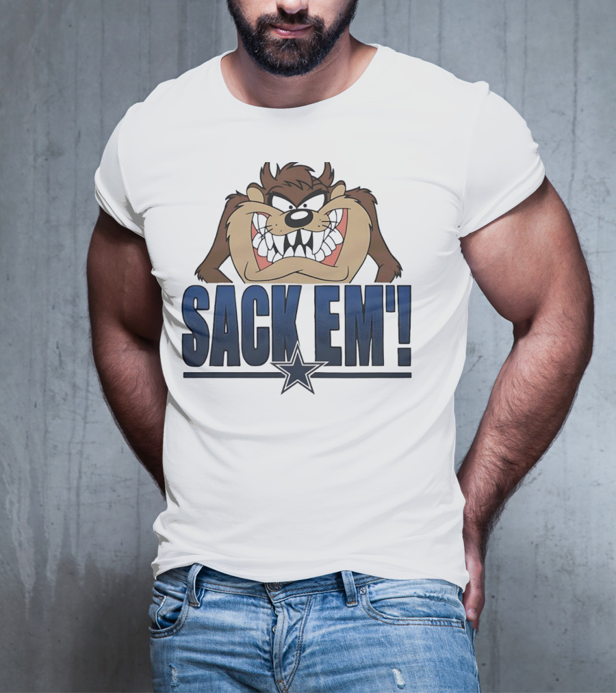 Looney Tunes Taz Sack 'Em Dallas Cowboys T-Shirt