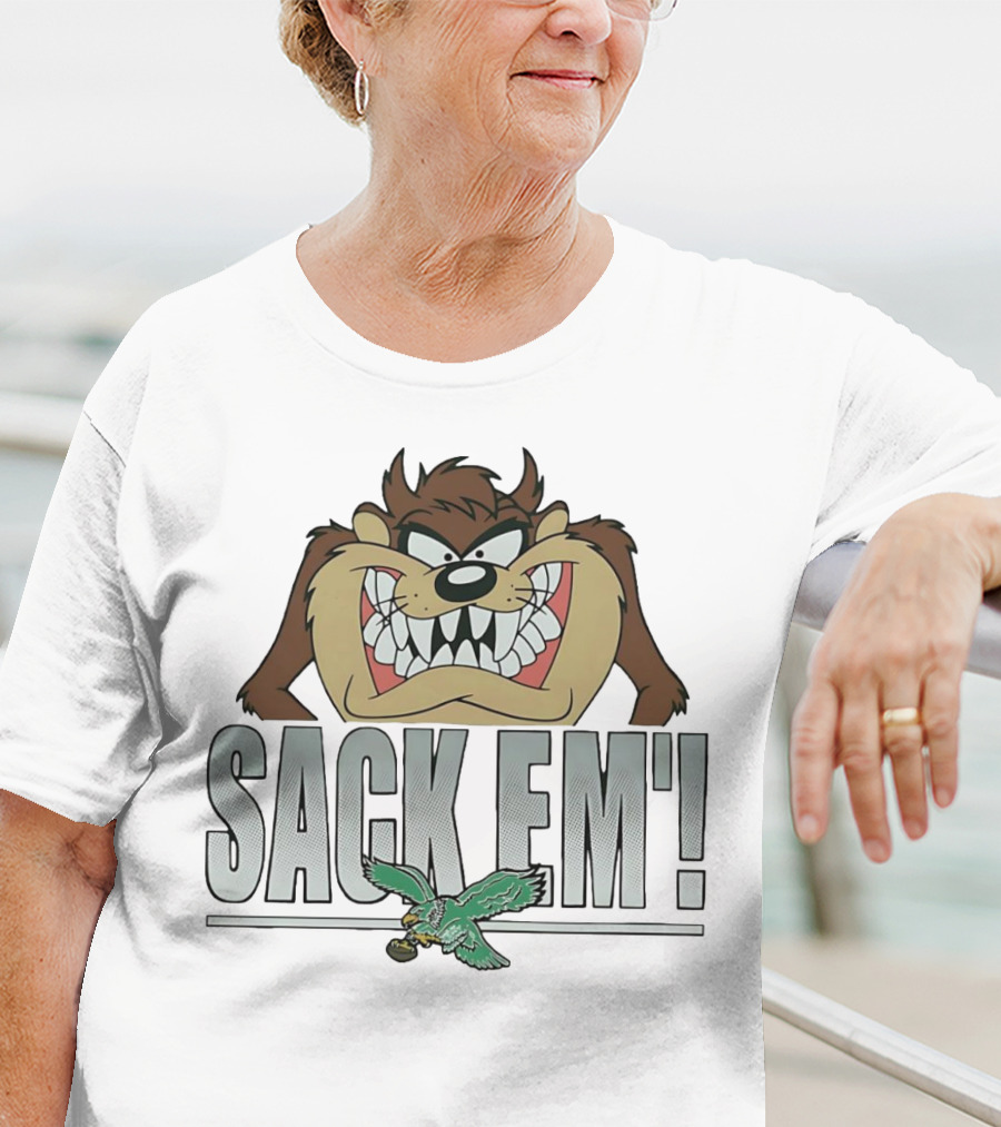 Looney Tunes Taz Sack Em Philadelphia Eagles T-Shirt