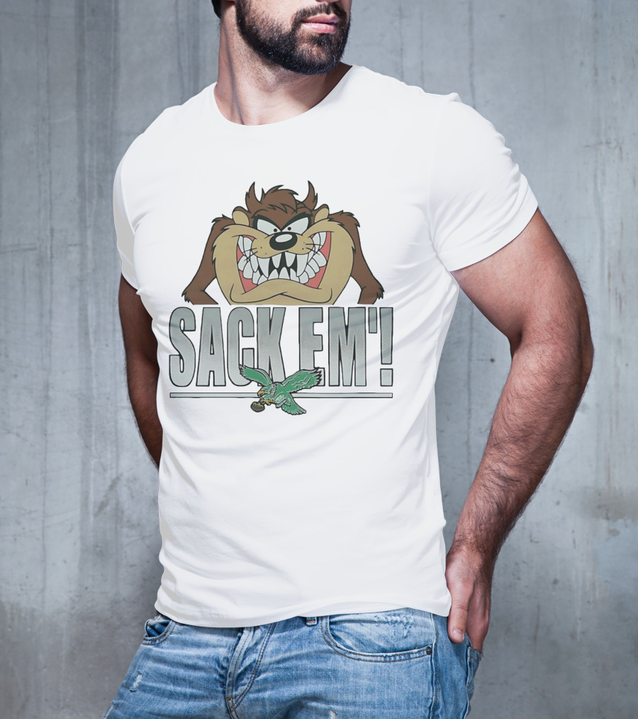 Looney Tunes Taz Sack Em Philadelphia Eagles T-Shirt