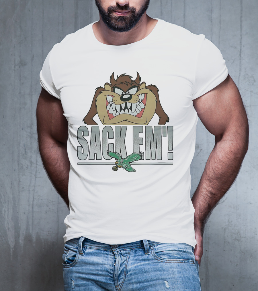 Looney Tunes Taz Sack Em Philadelphia Eagles T-Shirt